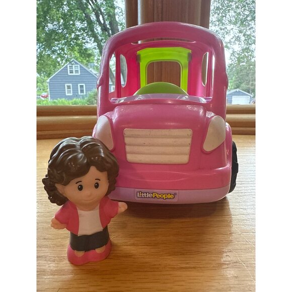Fisher Price Little People All Around Pink Car Figure 2013 Mattel Plastic Toddle - Picture 1 of 8